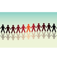 Human figures in a waved row vector image