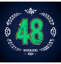 Grunge 48 Number vector image