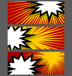 Comic book balloon horizontal red blank banner Comic book balloon horizontal red blank banner vector image