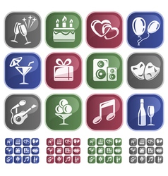 Party buttons vector image