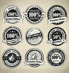 Retro Ink Label Set vector image