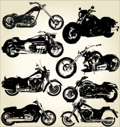 Cruiser motorcycles vector image