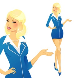 Air hostess vector image