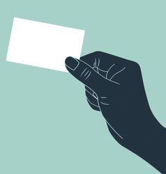 Hand showing blank business card vector image