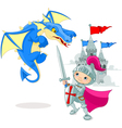 Knight fighting a dragon vector image