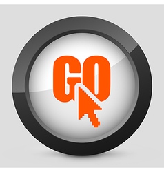 Orange and gray elegant glossy icon vector image