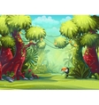Jungle toucan trees and vector image