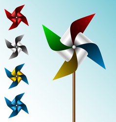 Colorful pinwheel set vector image