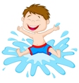 Cartoon Boy jumping to the water vector image