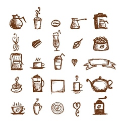 Coffee sketch design elements vector image