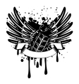 Wings with grenade vector image