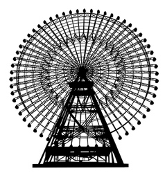Ferris wheel silhouette vector image