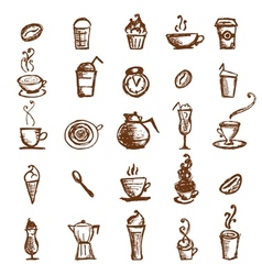 Coffee sketch design elements vector image