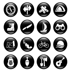 Camping icons vector image