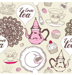 Love Tea Pattern vector image