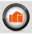 Orange and gray elegant glossy icon vector image