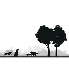 Dog cityscape background vector image