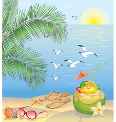 Summer beach landscape vector image