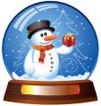 Snow globe with snowman vector image