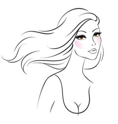 Woman line vector image