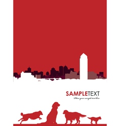 Dog cityscape background vector image