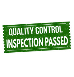 Qc passed scratched stamp with tick Royalty Free Vector