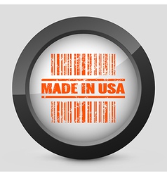Orange and gray elegant glossy icon vector image