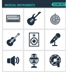 Set of modern icons Musical instruments Set of modern icons Musical instruments vector image