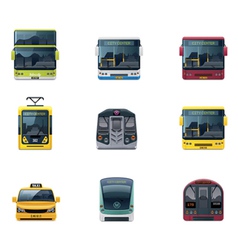 Public transport icons vector image