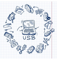 Usb and computer vector image