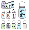 Save the date jar designs vector image