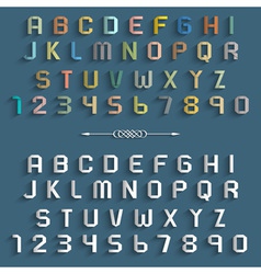 Origami alphabet letters and numbers vector image