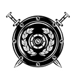Shield and crossed swords vector image