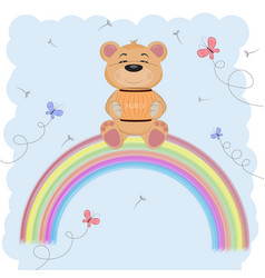 Cute happy bear Cute happy bear vector image