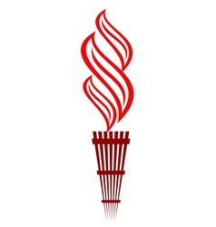Stylized flaming torch vector image