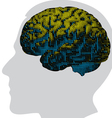 Digital brain in color Digital brain in color vector image