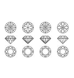 Gemstone wire frame vector image