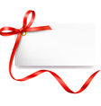 Card with red bow and ribbon Card with red bow and ribbon vector image
