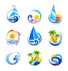 Summer icons vector image