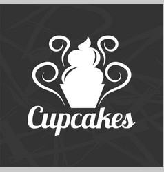 Silhouette of cupcake symbol Silhouette of cupcake symbol vector image