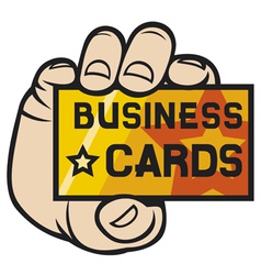 Hand holding business card vector image