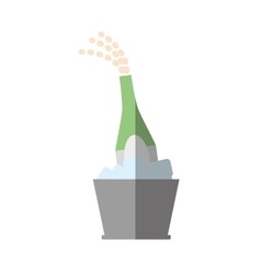 Champagne bucket bottle ice design shadow Champagne bucket bottle ice design shadow vector image