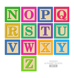Wooden alphabet blocks vector image
