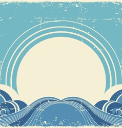 Vintage sea waves and sunAbstract nature image vector image