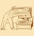 Pc absorbs a man vector image