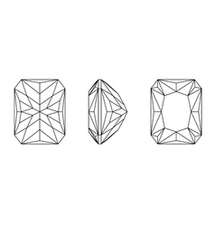 Gemstone wire frame Gemstone wire frame vector image