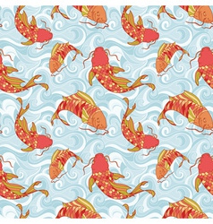 Fish seamless big vector image