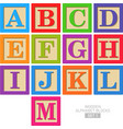 Wooden alphabet blocks vector image