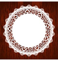 Napkin on wooden table vector image