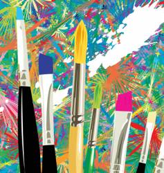 Artist brushes vector image